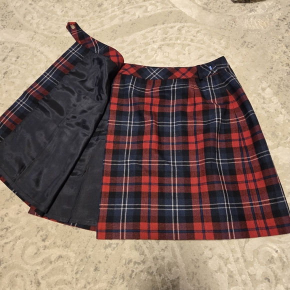 Esprit Plaid Wrap Skirt Wool - Picture 7 of 9